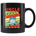 Vintage uncle shark doo doo doo black gift coffee mug