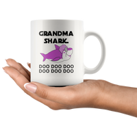 Grandma shark doo doo doo white coffee mug, mother's day gift