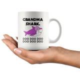 Grandma shark doo doo doo white coffee mug, mother's day gift