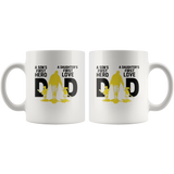 Dad a son's first hero a daughter first love father's day gift white coffee mug