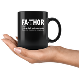 Fathor like a dad just way cooler, father's day black gift coffee mug