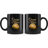 Queens are born in October birthday gift black coffee mug