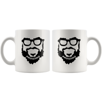 Man Beard Ruizing Face White Coffee Mug