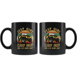 Jeep girl classy sassy and a bit smart assy vintage retro gift black coffee mug