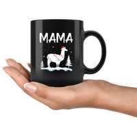 Mama Llama Santa Claus Christmas Xmas Gift Black coffee mug