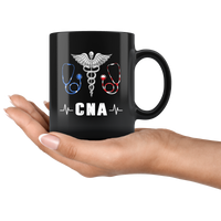 Nurse cna america flag black coffee mug