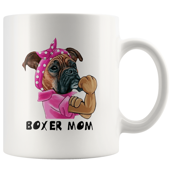 Pug Dog Boxer mom mother's day gift white coffee mug
