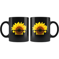 Jeep Sunflower black coffee mug