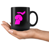 Love dachshund dog black gift coffee mug