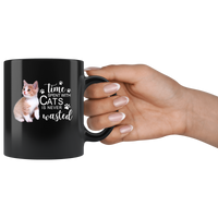 Time spent with cats is never wasted black coffee mugs