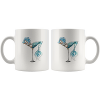 Mermaid in wine glass white coffee mug