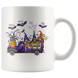 Personalized Halloween Gift Idea For Grandma Nana Mimi Gigi From Grandkids Name White Coffee Mug