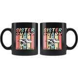 Retro Vintage sister shark doo doo doo black gift coffee mug