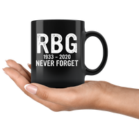 Notorious RBG RIP Ruth Never Bader Forget Ginsburg Black Coffee Mug
