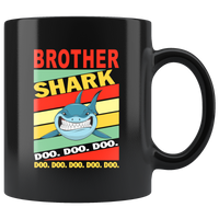 Vintage brother shark doo doo doo black gift coffee mug
