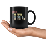 Dad the man the myth the legend vintage, father's day black gift coffee mug