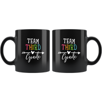 Team third grade back to school black coffee mug