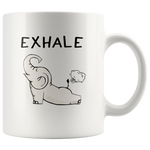 Yoga baby elephant exhale white coffee mug