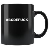 ABCDEFuck Black Coffee Mug