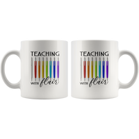 Teaching with flair white coffee mug