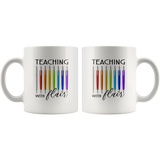 Teaching with flair white coffee mug