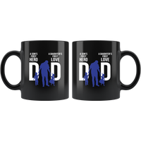 Dad a son's first hero daughter's first love father's day gift black coffee mug