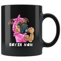 Pug Dog Boxer mom mother's day gift black coffee mug