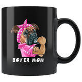 Pug Dog Boxer mom mother's day gift black coffee mug