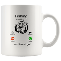 Fishing is calling and i must go horse lover white coffee mug