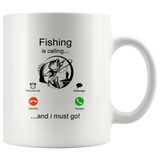 Fishing is calling and i must go horse lover white coffee mug