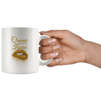 Queens are born in June birthday gift white coffee mug