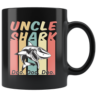 Retro Vintage uncle shark doo doo doo black gift coffee mug