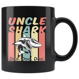 Retro Vintage uncle shark doo doo doo black gift coffee mug
