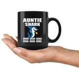 Auntie shark doo doo doo black coffee mugs aunt shark funny gift