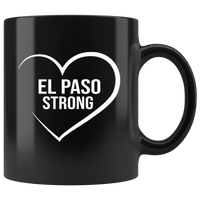 El Paso Strong Heart Texas Black Coffee Mug