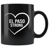 El Paso Strong Heart Texas Black Coffee Mug