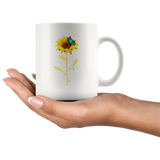 Sunflower butterfly you are my sunshine gift white coffee mug