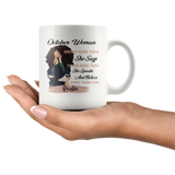 October Woman Knows More Than She Says Thinks Speaks Notices You Realize Black Girl Born In October Birthday Gift White Coffee Mug