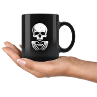 Skull loves jeep lover black coffee mug