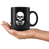 Skull loves jeep lover black coffee mug