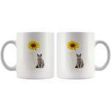 Cat you are my sunshine sunflower white gift coffee mugs