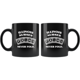 Illinois Nurses Never Fold Play Cards Black Coffee Mug
