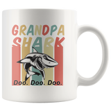Retro Vintage grandpa shark doo doo doo white gift coffee mug