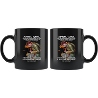 April Girl The Devil Whispered In My Ear Child of God Woman Faith Warrior Christ I'm Storm Birthday Gift Black Coffee Mug