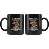 April Girl The Devil Whispered In My Ear Child of God Woman Faith Warrior Christ I'm Storm Birthday Gift Black Coffee Mug