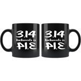 Pi 3.14 Backwards Is Pie Funny Mathematic Gift For Math Teacher Men Women Black Coffee Mug
