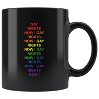 Gay rights now LGBT black gift coffee mug