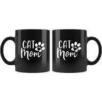 Cat mom paw cat mother's day gift black coffee mug