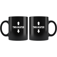 Two seater black coffee mug
