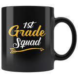 1st grade squad back to school black coffee mug